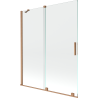 Mexen Velar 2-wing retractable bathtub screen 140 x 150 cm, transparent, brushed copper - 896-140-000-01-65