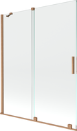 Mexen Velar 2-wing bathtub screen Sliding 140 x 150 cm, transparent, brushed copper - 896-140-000-01-65