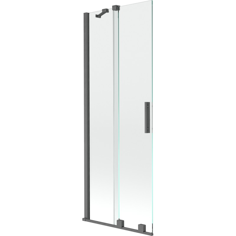 Mexen Velar 2-panel sliding bathtub screen 75 x 150 cm, transparent, brushed gun gray - 896-075-000-01-66