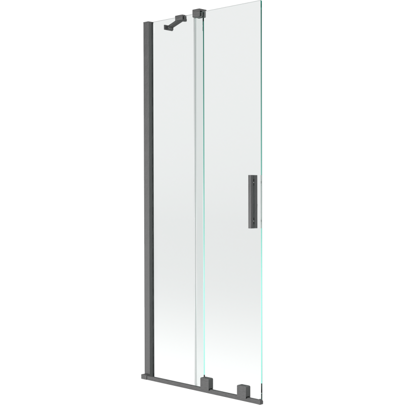 Mexen Velar 2-wing bathtub screen Sliding 75 x 150 cm, transparent, brushed gun gray - 896-075-000-01-66