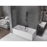 Mexen Velar 2-panel sliding bathtub screen 75 x 150 cm, transparent, brushed gun gray - 896-075-000-01-66