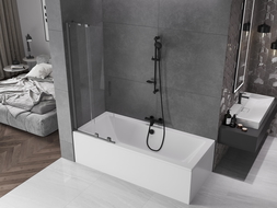 Mexen Velar 2-wing bathtub screen Sliding 70 x 150 cm, transparent, brushed gun gray - 896-070-000-01-66