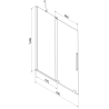 Mexen Velar two-panel sliding bathtub screen 70 x 150 cm, transparent, brushed gun gray - 896-070-000-01-66