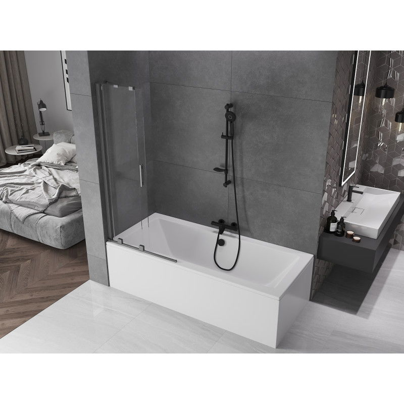 Mexen Velar 2-panel sliding shower screen 85 x 150 cm, transparent, brushed gun gray - 896-085-000-01-66