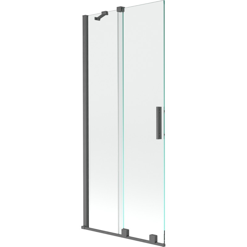 Mexen Velar 2-panel Sliding Bathtub Screen 80 x 150 cm, Transparent, Brushed Gun Gray - 896-080-000-01-66