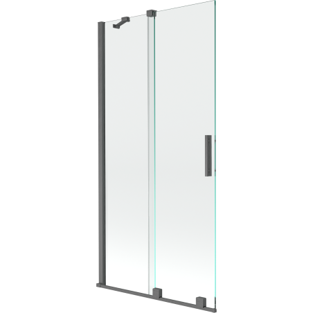 Mexen Velar 2-wing bathtub screen Sliding 95 x 150 cm, transparent, brushed gun gray - 896-095-000-01-66
