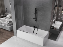 Mexen Velar 2-wing bathtub screen Sliding 95 x 150 cm, transparent, brushed gun gray - 896-095-000-01-66