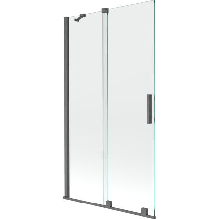 Mexen Velar 2-wing bathtub screen Sliding 100 x 150 cm, transparent, brushed gun gray - 896-100-000-01-66