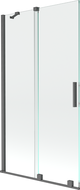 Mexen Velar 2-wing bathtub screen Sliding 100 x 150 cm, transparent, brushed gun gray - 896-100-000-01-66
