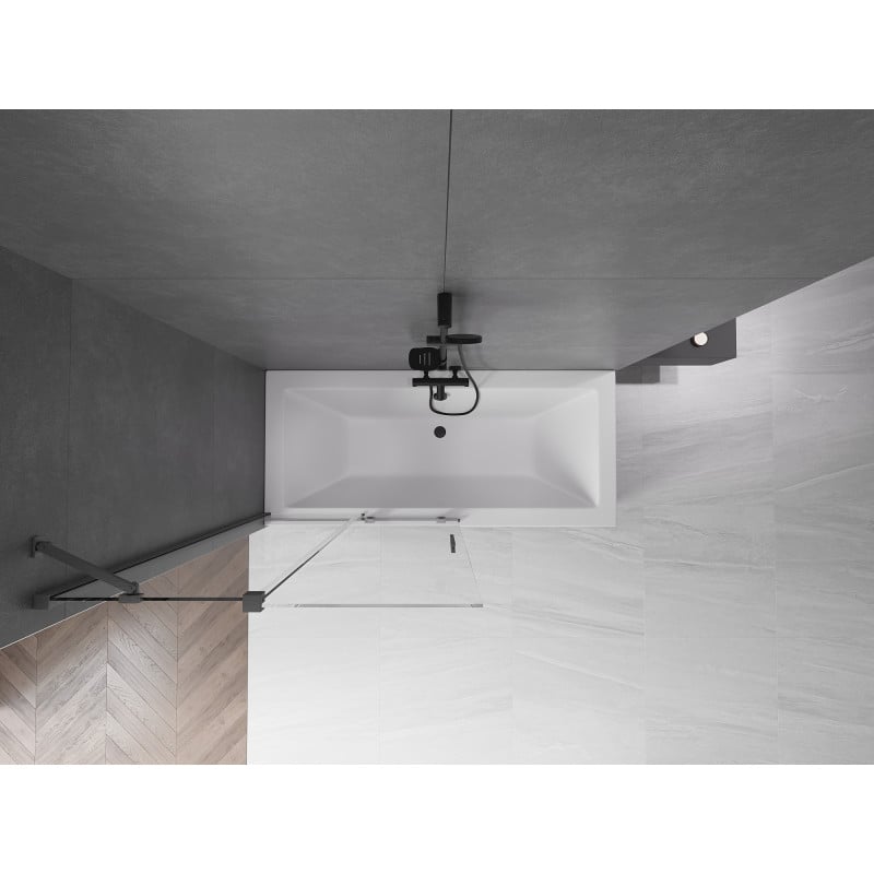 Mexen Velar 2-wing sliding bath screen 100 x 150 cm, transparent, brushed gun gray - 896-100-000-01-66