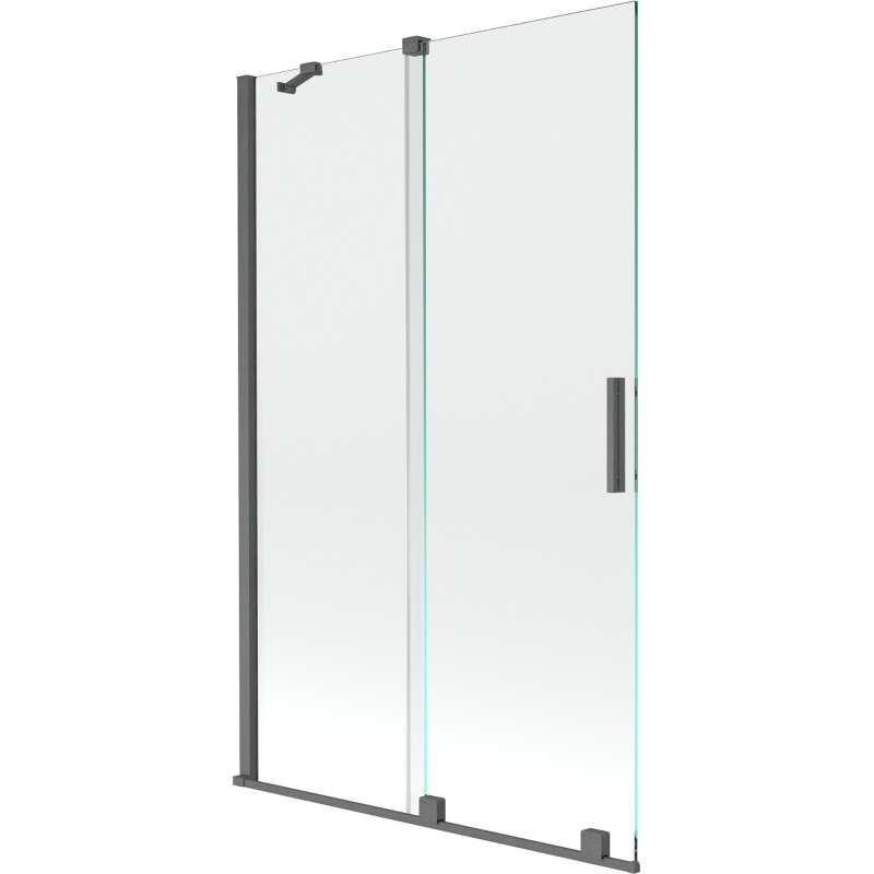 Mexen Velar 2-panel sliding bathtub screen 110 x 150 cm, transparent, brushed gun gray - 896-110-000-01-66
