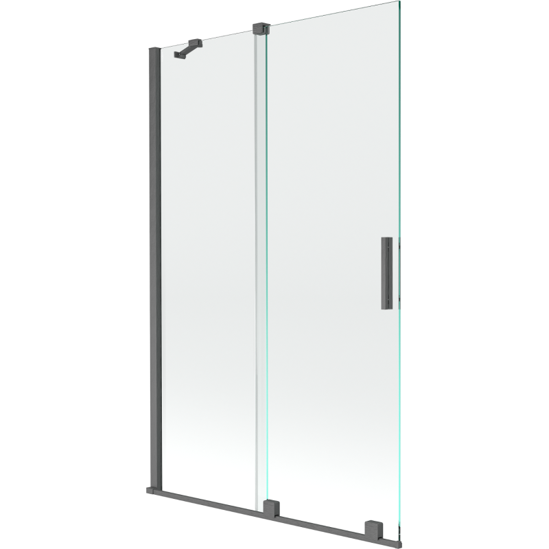 Mexen Velar 2-wing bathtub screen Sliding 110 x 150 cm, transparent, brushed gun gray - 896-110-000-01-66