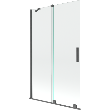Mexen Velar 2-wing sliding bathtub screen 110 x 150 cm, transparent, brushed gun gray - 896-110-000-01-66