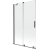 Mexen Velar 2-wing bathtub screen Sliding 110 x 150 cm, transparent, brushed gun gray - 896-110-000-01-66