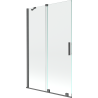 Mexen Velar 2-wing sliding bathtub screen 110 x 150 cm, transparent, brushed gun gray - 896-110-000-01-66
