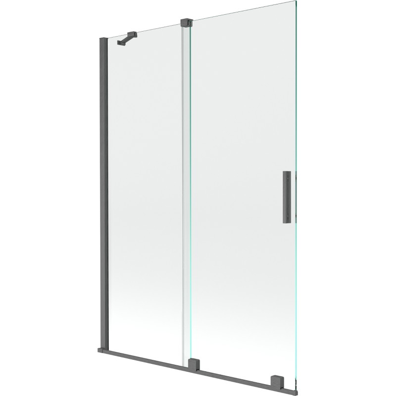 Mexen Velar 2-panel sliding bath screen 120 x 150 cm, transparent, brushed gun gray - 896-120-000-01-66