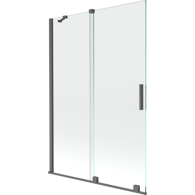 Mexen Velar 2-wing bathtub screen Sliding 120 x 150 cm, transparent, brushed gun gray - 896-120-000-01-66
