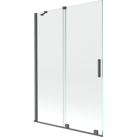 Mexen Velar 2-wing retractable bathtub screen 120 x 150 cm, transparent, brushed gun gray - 896-120-000-01-66