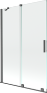Mexen Velar 2-wing bathtub screen Sliding 120 x 150 cm, transparent, brushed gun gray - 896-120-000-01-66