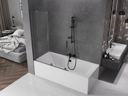 Mexen Velar 2-wing bathtub screen Sliding 120 x 150 cm, transparent, brushed gun gray - 896-120-000-01-66
