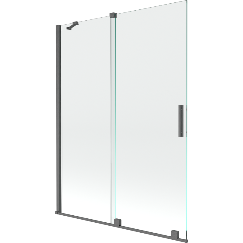 Mexen Velar 2-panel sliding bath screen 130 x 150 cm, transparent, brushed gun gray - 896-130-000-01-66