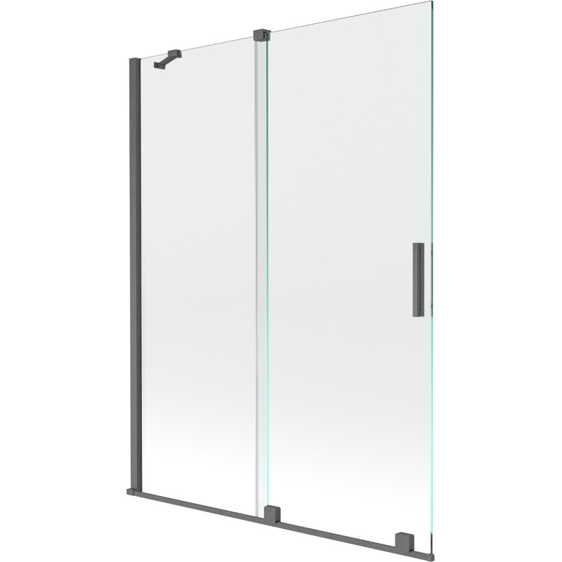 Mexen Velar 2-panel sliding bathtub screen 130 x 150 cm, transparent, brushed gun gray - 896-130-000-01-66