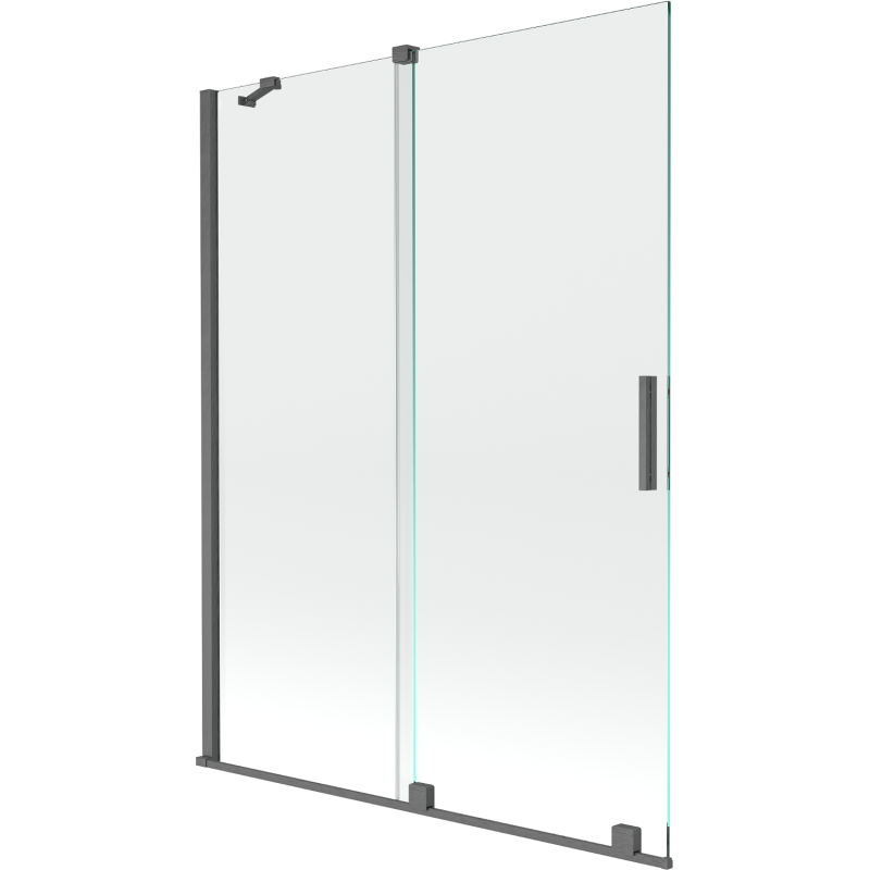 Mexen Velar 2-wing bathtub screen Sliding 130 x 150 cm, transparent, brushed gun gray - 896-130-000-01-66