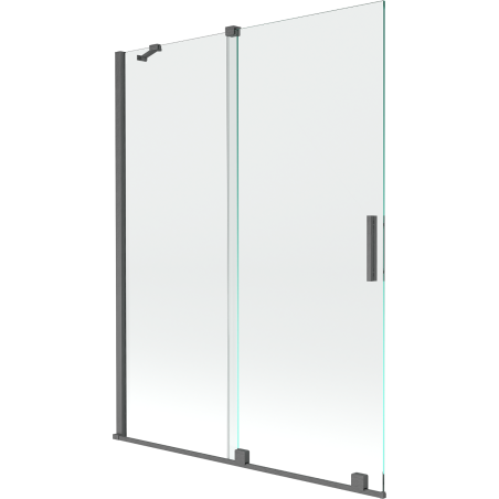 Mexen Velar 2-panel sliding bathtub screen 130 x 150 cm, transparent, brushed gun gray - 896-130-000-01-66