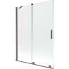 Mexen Velar 2-panel sliding bath screen 130 x 150 cm, transparent, brushed gun gray - 896-130-000-01-66