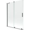 Mexen Velar 2-wing bathtub screen Sliding 130 x 150 cm, transparent, brushed gun gray - 896-130-000-01-66