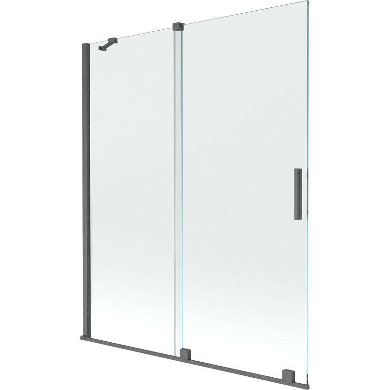 Mexen Velar 2-panel sliding bathtub screen 140 x 150 cm, transparent, brushed gun gray - 896-140-000-01-66