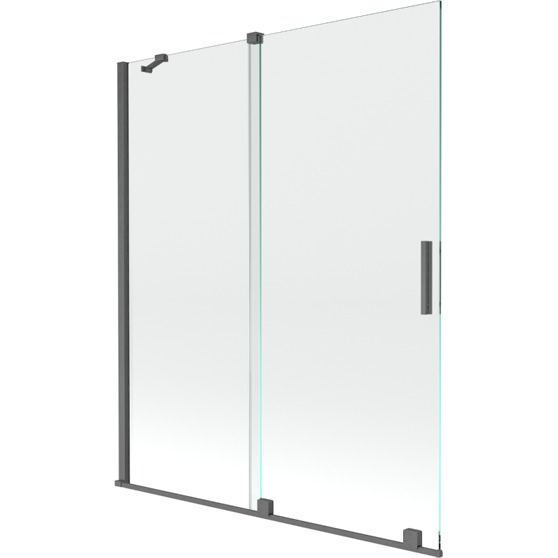 Mexen Velar 2-wing bathtub screen Sliding 140 x 150 cm, transparent, brushed gun gray - 896-140-000-01-66