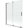 Mexen Velar 2-panel retractable bathtub screen 140 x 150 cm, transparent, brushed gun gray - 896-140-000-01-66