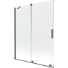 Mexen Velar 2-wing bathtub screen Sliding 140 x 150 cm, transparent, brushed gun gray - 896-140-000-01-66