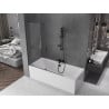 Mexen Velar 2-panel sliding bath screen 140 x 150 cm, transparent, brushed gun gray - 896-140-000-01-66