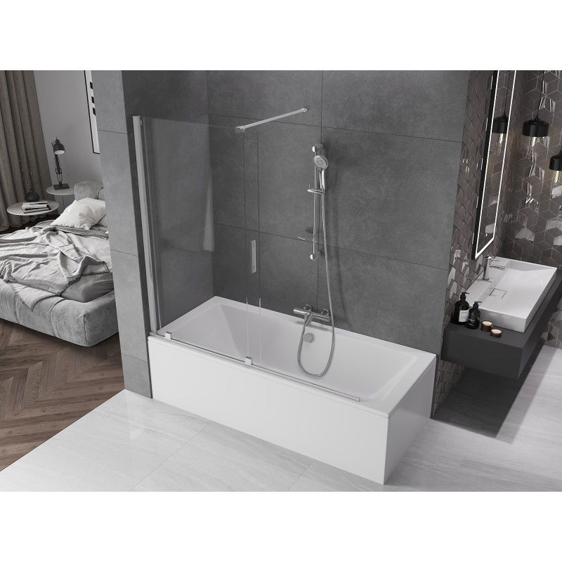 Mexen Velar 2-panel sliding bath screen 160 x 150 cm, transparent, chrome - 896-160-000-01-01