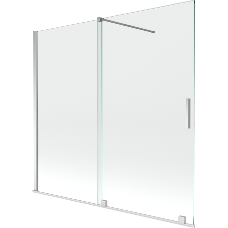 Mexen Velar 2-panel retractable shower screen 170 x 150 cm, transparent, chrome - 896-170-000-01-01