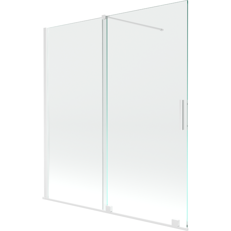 Mexen Velar 2-wing bathtub screen Sliding 150 x 150 cm, transparent, white - 896-150-000-01-20