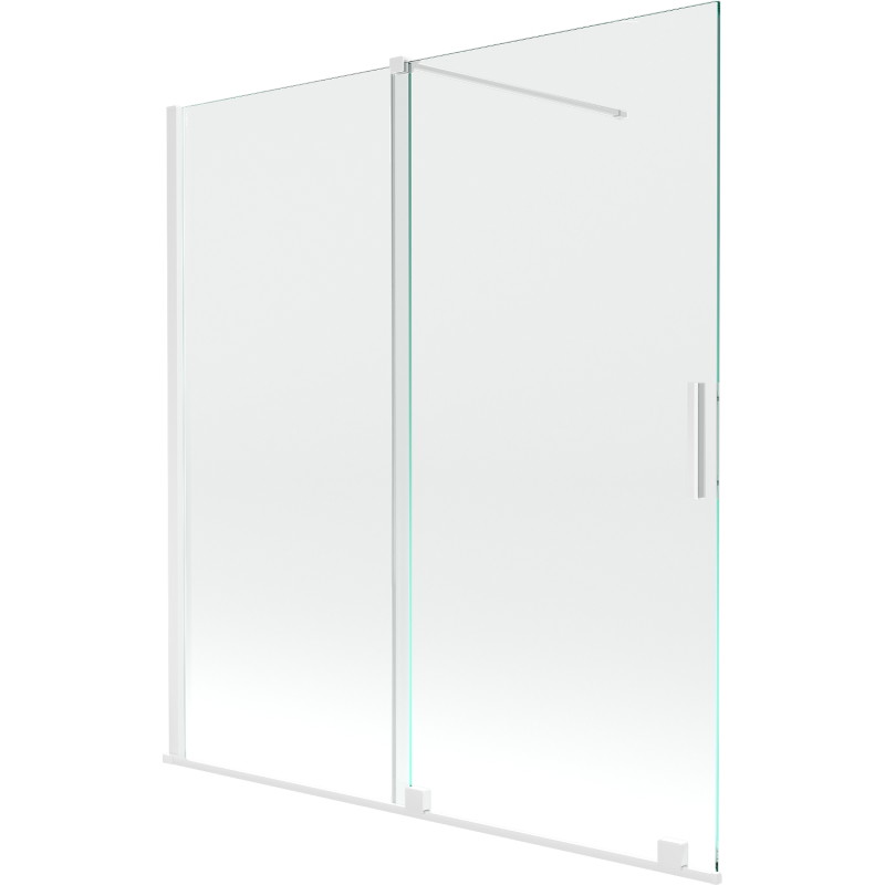 Mexen Velar 2-wing sliding bathtub screen 150 x 150 cm, transparent, white - 896-150-000-01-20
