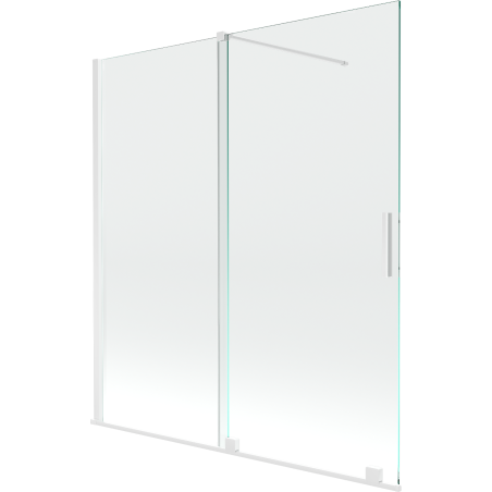 Mexen Velar 2-wing bathtub screen Sliding 150 x 150 cm, transparent, white - 896-150-000-01-20