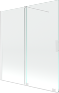 Mexen Velar 2-wing bathtub screen Sliding 150 x 150 cm, transparent, white - 896-150-000-01-20