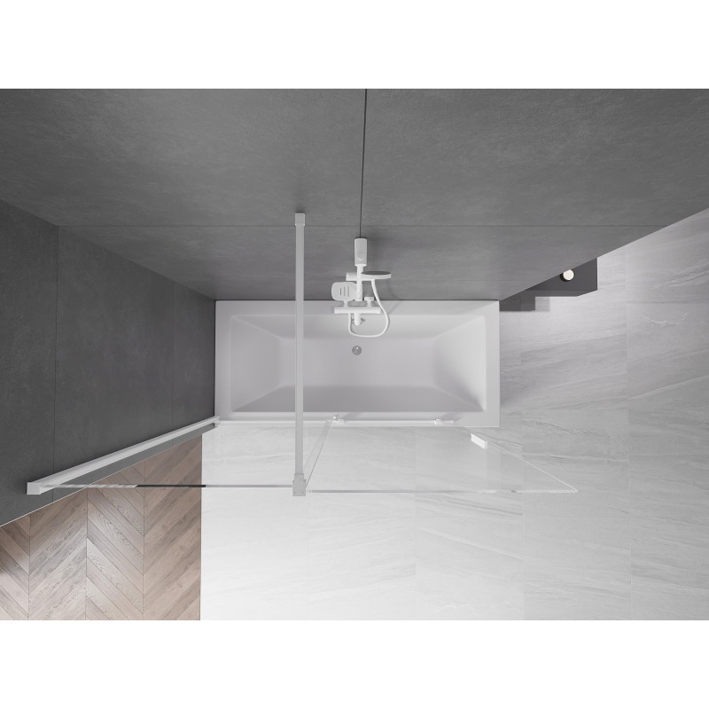 Mexen Velar 2-wing sliding bathtub screen 150 x 150 cm, transparent, white - 896-150-000-01-20