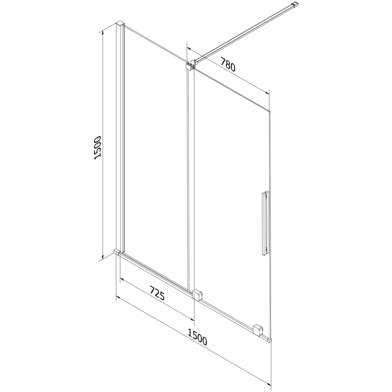 Mexen Velar 2-wing sliding shower screen 150 x 150 cm, transparent, white - 896-150-000-01-20