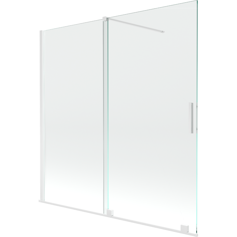 Mexen Velar 2-wing bathtub screen Sliding 160 x 150 cm, transparent, white - 896-160-000-01-20