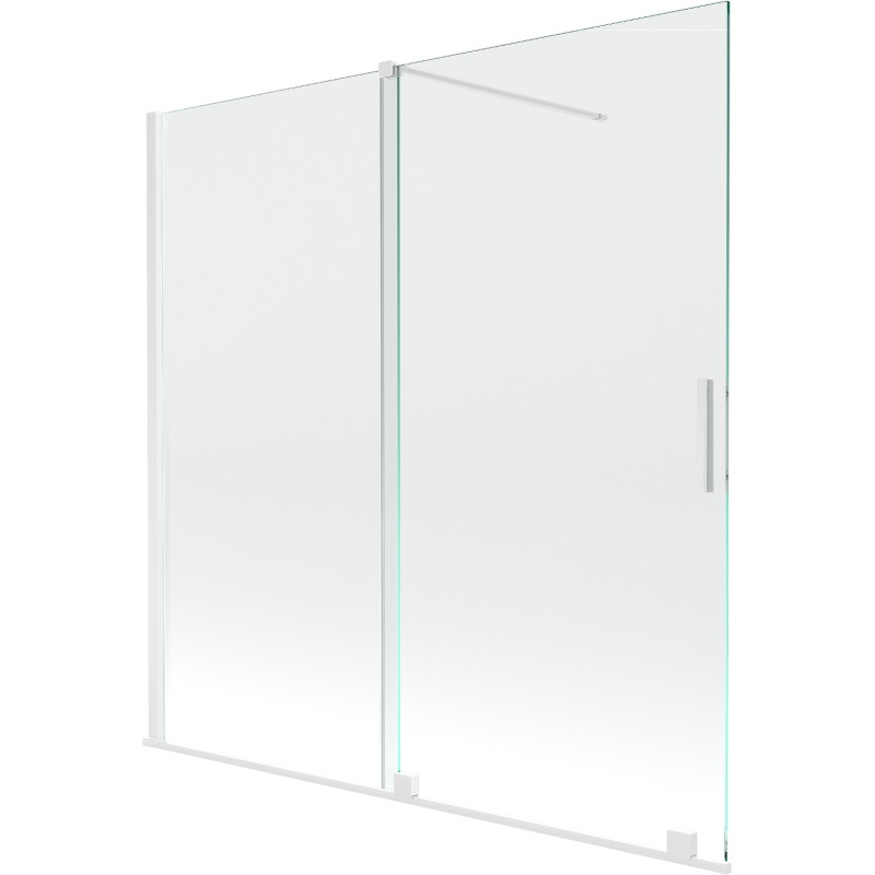 Mexen Velar two-panel sliding bathtub screen 160 x 150 cm, transparent, white - 896-160-000-01-20