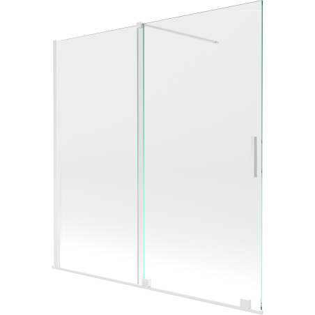 Mexen Velar two-panel sliding bathtub screen 160 x 150 cm, transparent, white - 896-160-000-01-20