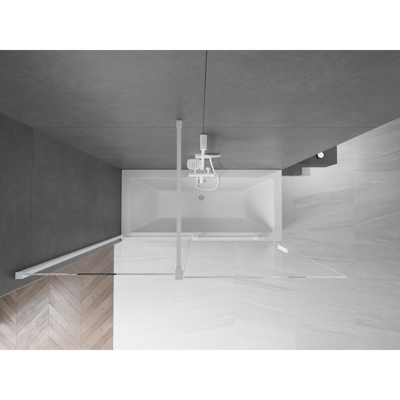 Mexen Velar two-panel sliding bathtub screen 160 x 150 cm, transparent, white - 896-160-000-01-20