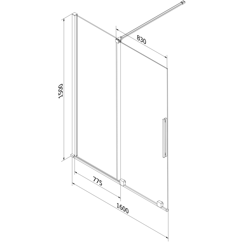Mexen Velar 2-wing sliding shower screen 160 x 150 cm, transparent, white - 896-160-000-01-20