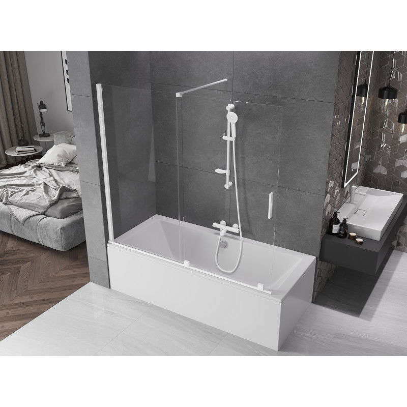 Mexen Velar 2-panel sliding bath screen 170 x 150 cm, transparent, white - 896-170-000-01-20