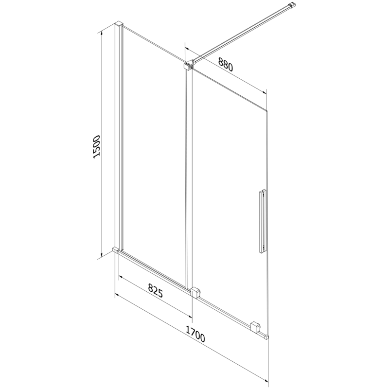 Mexen Velar 2-panel sliding bath screen 170 x 150 cm, transparent, white - 896-170-000-01-20
